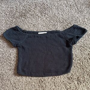 ILLA ILLA Off-Shoulder Dark Green Crop Top